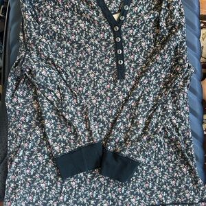 Floral Button-Up Long Sleeve Top